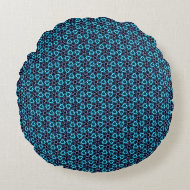Fractal Glow  Round Cushion (Front)