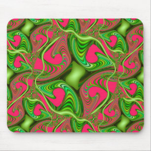 Fractal Gnarl Pink and Lime Mouse Pad