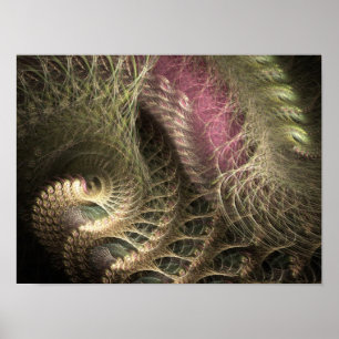 Fractal Golden Threads Poster