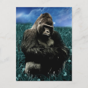 Fractal Gorilla in the meadow Postcard