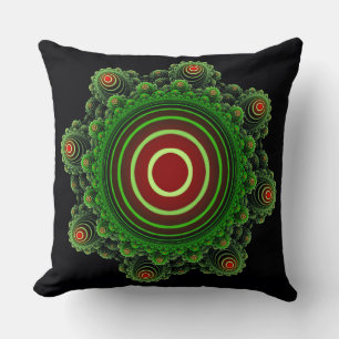 Fractal green fairy ornament cushion