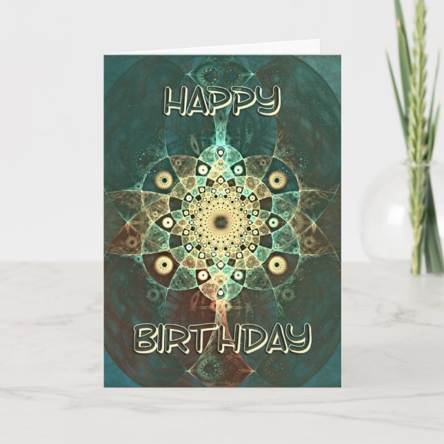 Fractal grunge birthday card (Front)