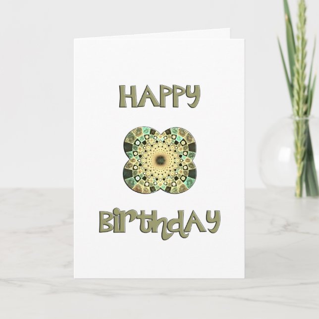 Fractal grunge birthday card (Front)
