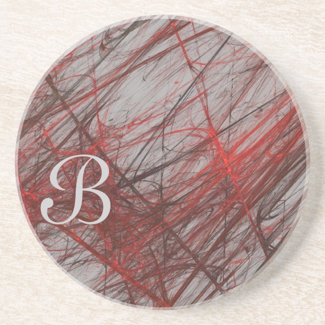 Fractal Grunge Series-1---Red coaster--1 of Coaster (Front)