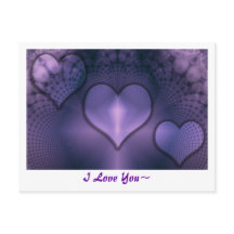 Fractal Hearts Purple Inmate Postcard