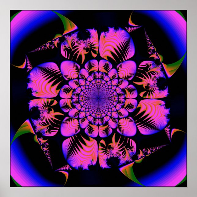 fractal in blacklight style  poster (Front)
