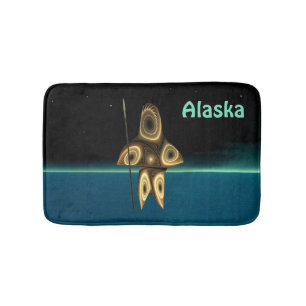 Fractal Inuit Hunter - Alaska Bath Mat
