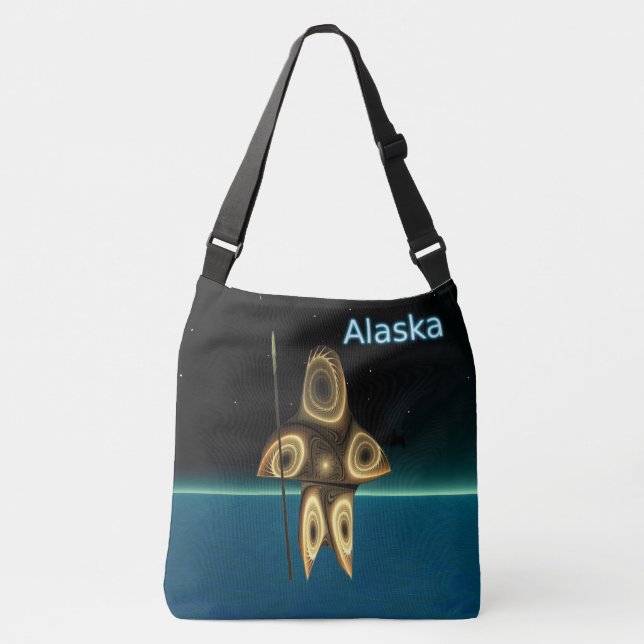 Fractal Inuit Hunter - Alaska Crossbody Bag (Front)