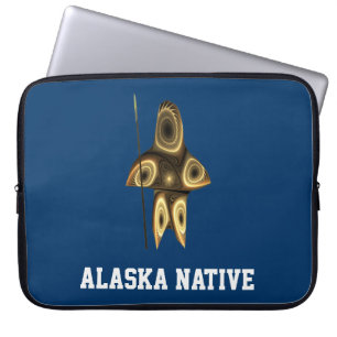 Fractal Inuit Hunter - Alaska Native Laptop Sleeve