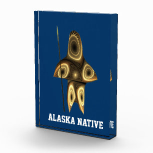 Fractal Inuit Hunter - Alaska Native Photo Block