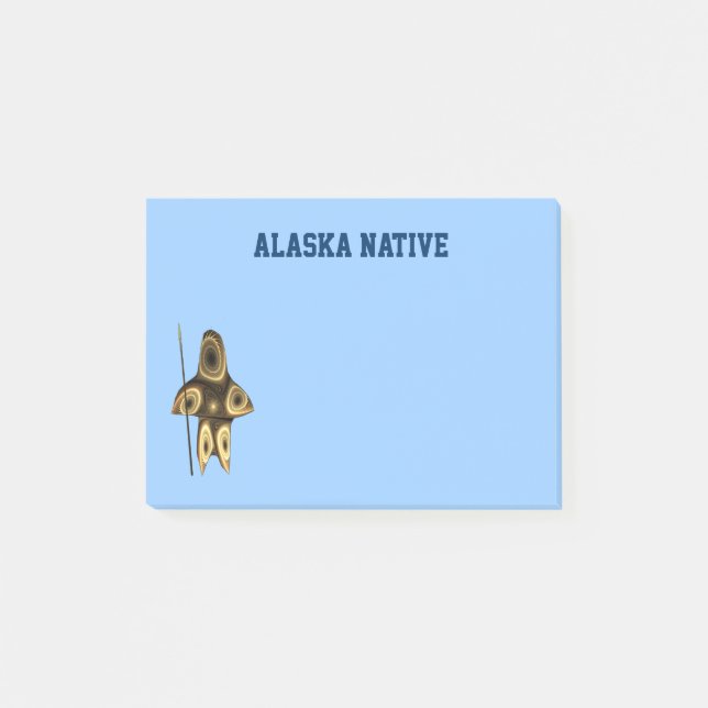 Fractal Inuit Hunter - Alaska Native Post-it Notes (Front)