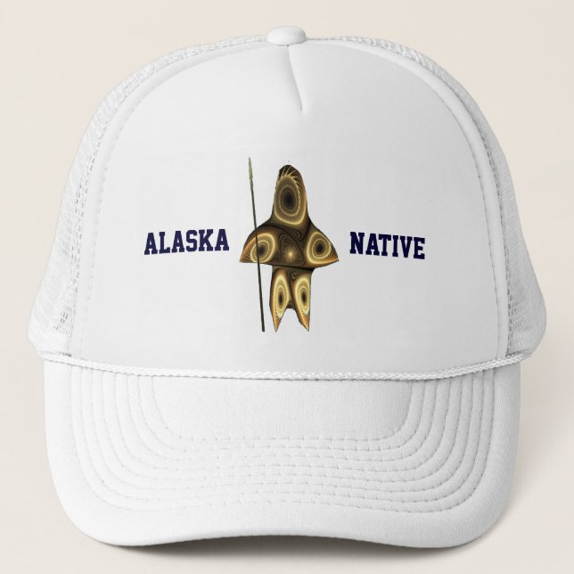 Fractal Inuit Hunter - Alaska Native Trucker Hat (Front)