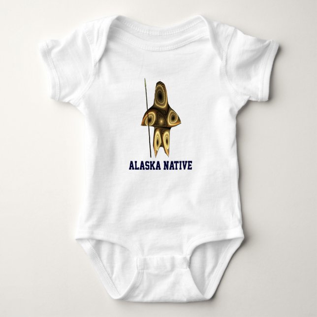 Fractal Inuit Hunter Baby Bodysuit (Front)