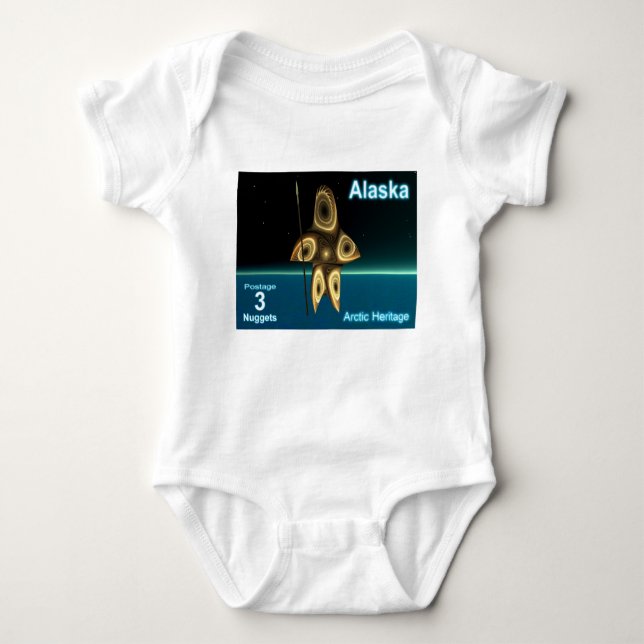 Fractal Inuit Hunter Baby Bodysuit (Front)