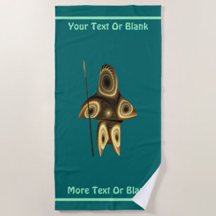 Fractal Inuit Hunter Beach Towel