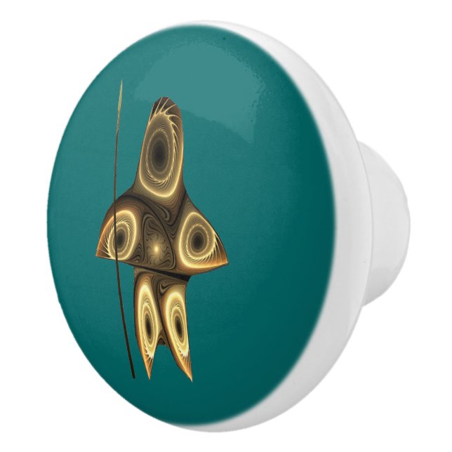 Fractal Inuit Hunter Ceramic Knob (Right)