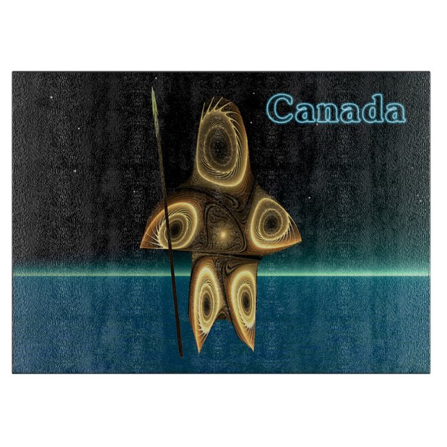 Fractal Inuit Hunter Cutting Board (Front)