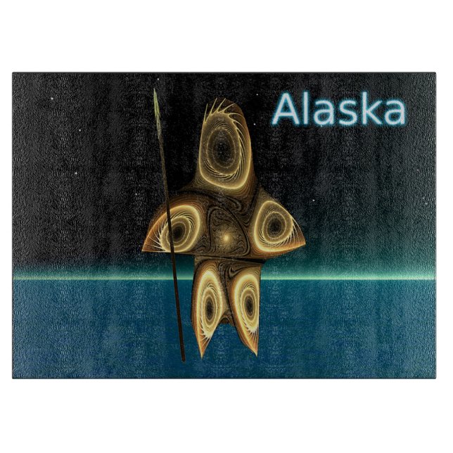 Fractal Inuit Hunter Cutting Board (Front)