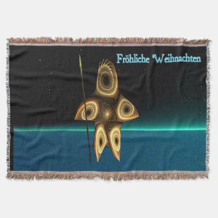 Fractal Inuit Hunter - Fröhliche Weihnachten Throw Blanket