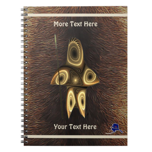 Fractal Inuit Hunter On Caribou Fur Spiral Notebook (Front)