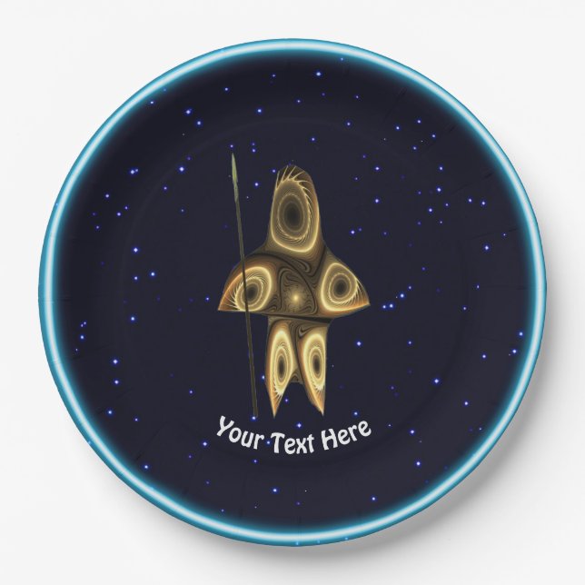 Fractal Inuit Hunter Paper Plate (Front)