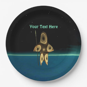Fractal Inuit Hunter Paper Plate