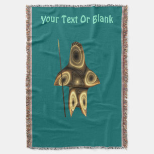 Fractal Inuit Hunter Throw Blanket