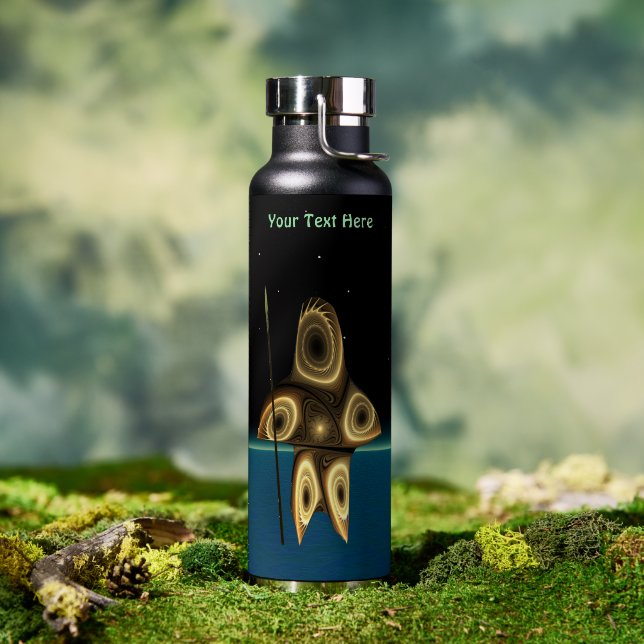 Fractal Inuit Hunter Water Bottle (Outdoor (Rotated))