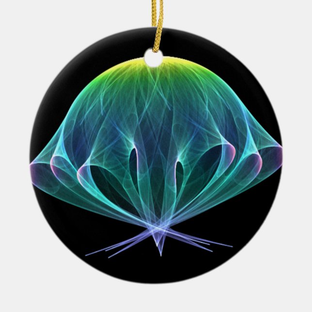 Fractal Jellyfish Ceramic Tree Decoration (Front)