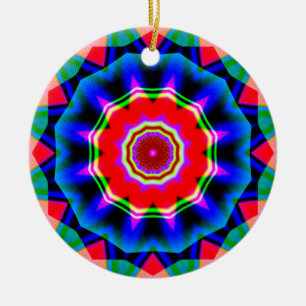 Fractal Kaleidoscope 02 Ceramic Tree Decoration