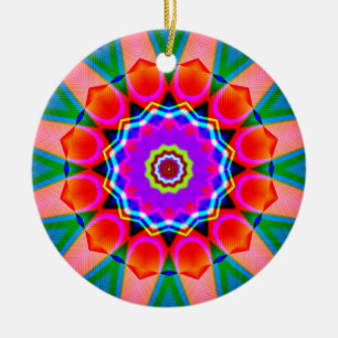 Fractal Kaleidoscope 03 Ceramic Tree Decoration