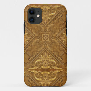 Fractal Kaleidoscope Composing - antique brown iPhone 11 Case