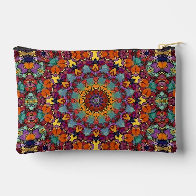 Fractal Kaleidoscope Mandala Art Design-44444 Accessory Pouch (Back)
