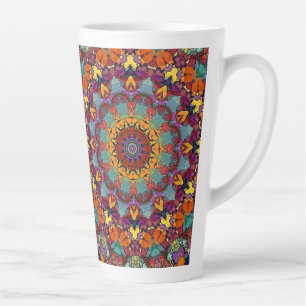 Fractal Kaleidoscope Mandala Pattern-64351 Latte Mug