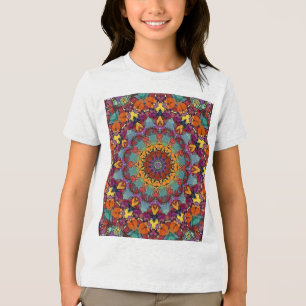 Fractal Kaleidoscope Mandala Pattern-64351 Tri-Blend Shirt
