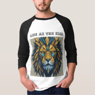 Fractal King: Geometric Lion T-Shirt