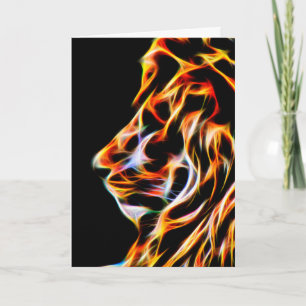 Fractal Lion Birthday Greeting Card