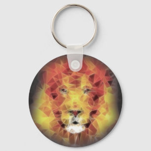 Fractal lion key ring
