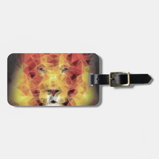 Fractal lion luggage tag (Front Horizontal)