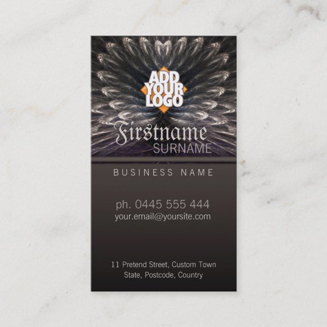 Fractal Love Feathers Business Card (Front)