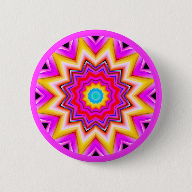 Fractal Mandala 6 Cm Round Badge (Front)
