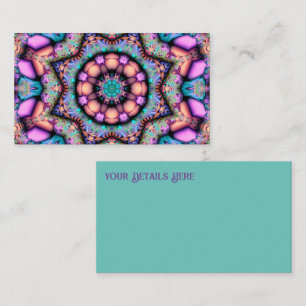 Fractal Mandala Floral Psychedelic Business Card