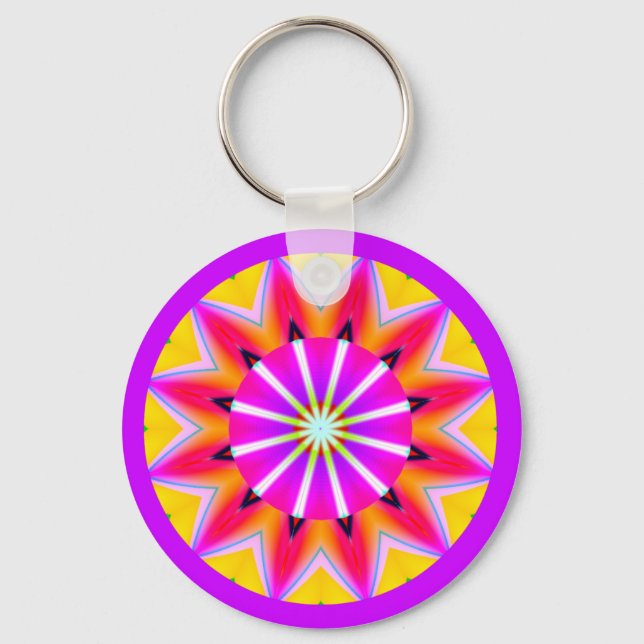 Fractal Mandala Key Ring (Front)
