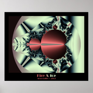 Fractal Mandelbrot Fire and Ice Fractal Poster