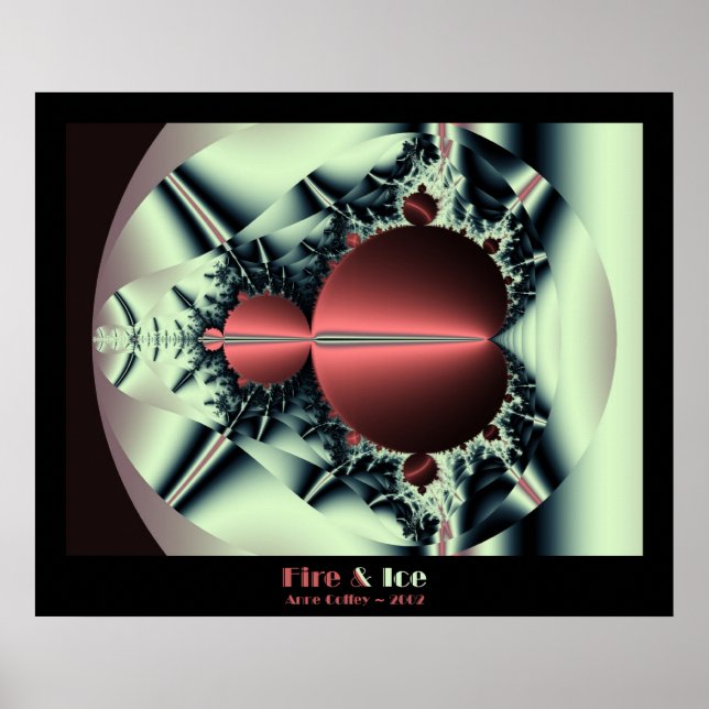 Fractal Mandelbrot Fire and Ice Fractal Poster (Front)