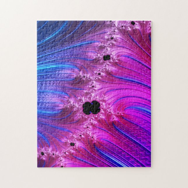 Fractal Mandelbrot | Turquoise Blue Bright Pink Jigsaw Puzzle (Vertical)