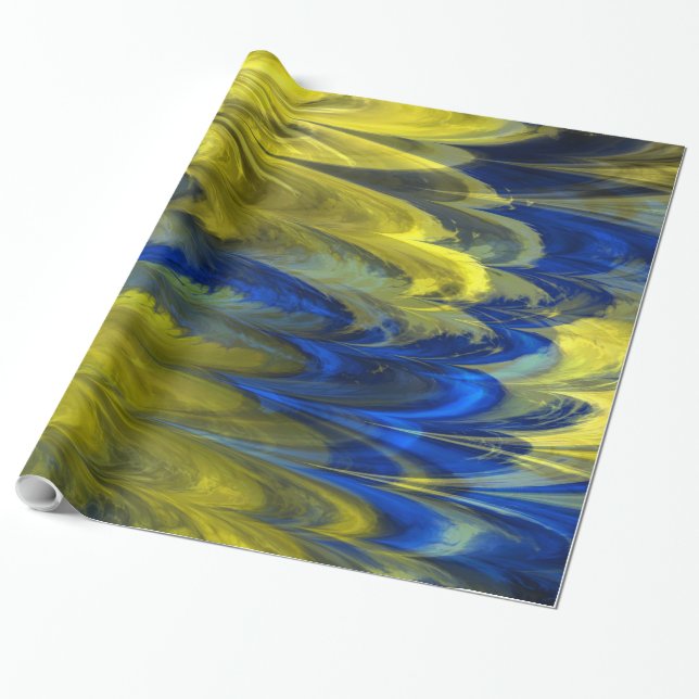 Fractal Marble 4-21 Wrapping Paper (Unrolled)