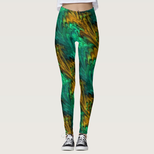 Fractal Marble 4-4A Leggings (Front)