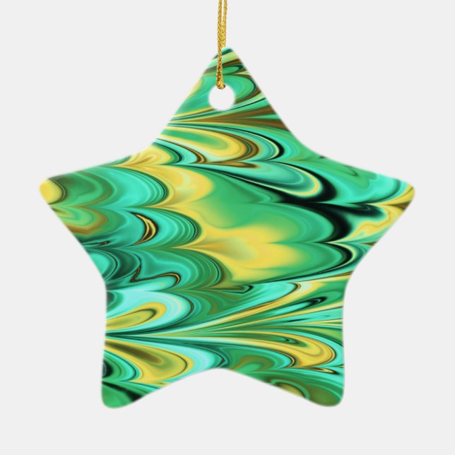 Fractal Marble 6-2 Ceramic Tree Decoration (Front)