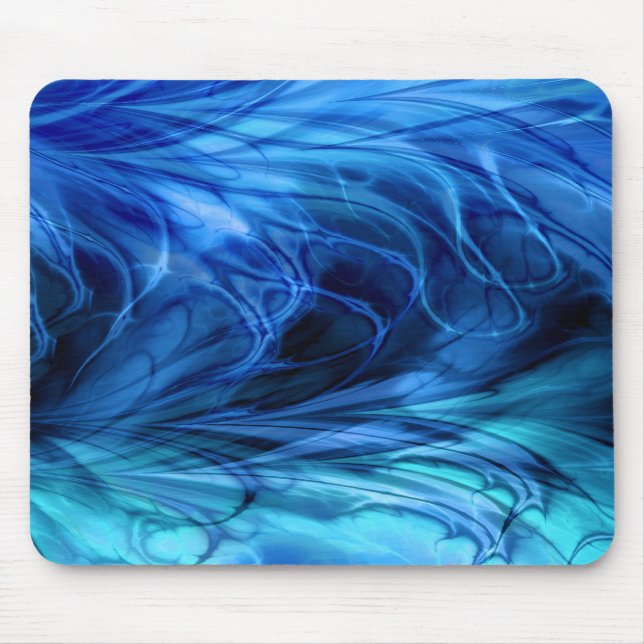 Fractal Marble Blue Mousepad (Front)